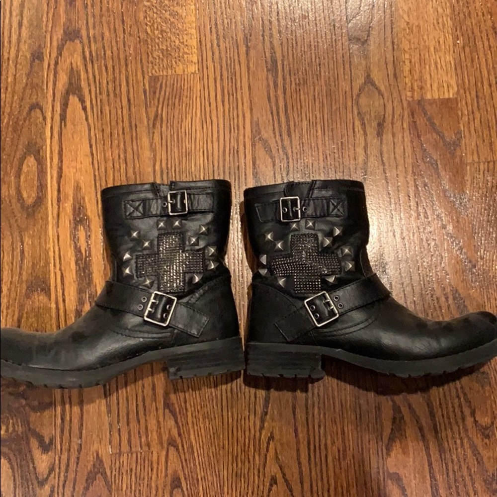 Black combat boots